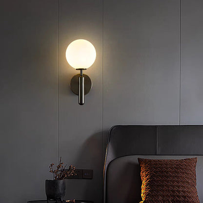 Scandinavian Globe Copper Glass 1-Light Wall Sconce Lamp