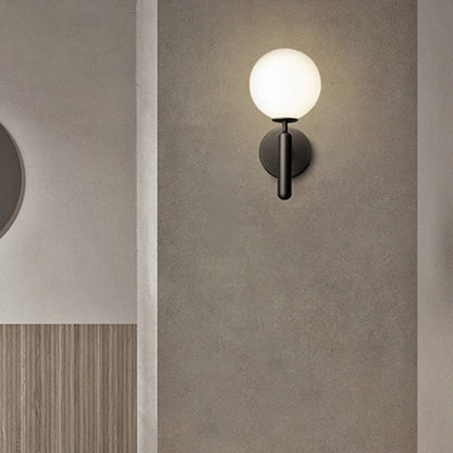 Scandinavian Globe Copper Glass 1-Light Wall Sconce Lamp