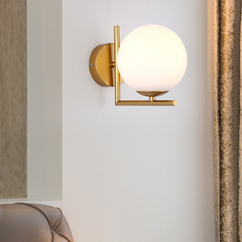Scandinavian Globe Iron Glass 1-Light Wall Sconce Lamp