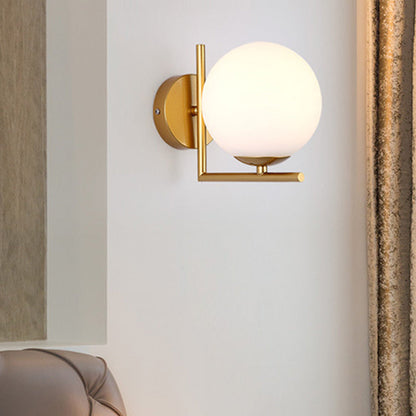 Scandinavian Globe Iron Glass 1-Light Wall Sconce Lamp