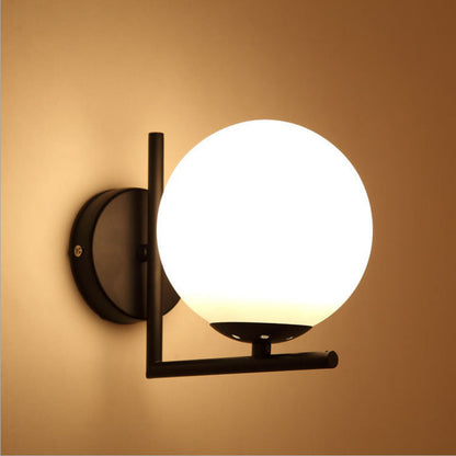 Scandinavian Globe Iron Glass 1-Light Wall Sconce Lamp