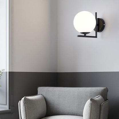 Scandinavian Globe Iron Glass 1-Light Wall Sconce Lamp