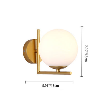 Scandinavian Globe Iron Glass 1-Light Wall Sconce Lamp
