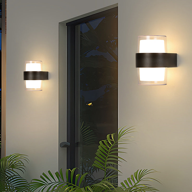 Minimalist Cylinder Aluminum Acrylic LED Wall Sconce Lamp