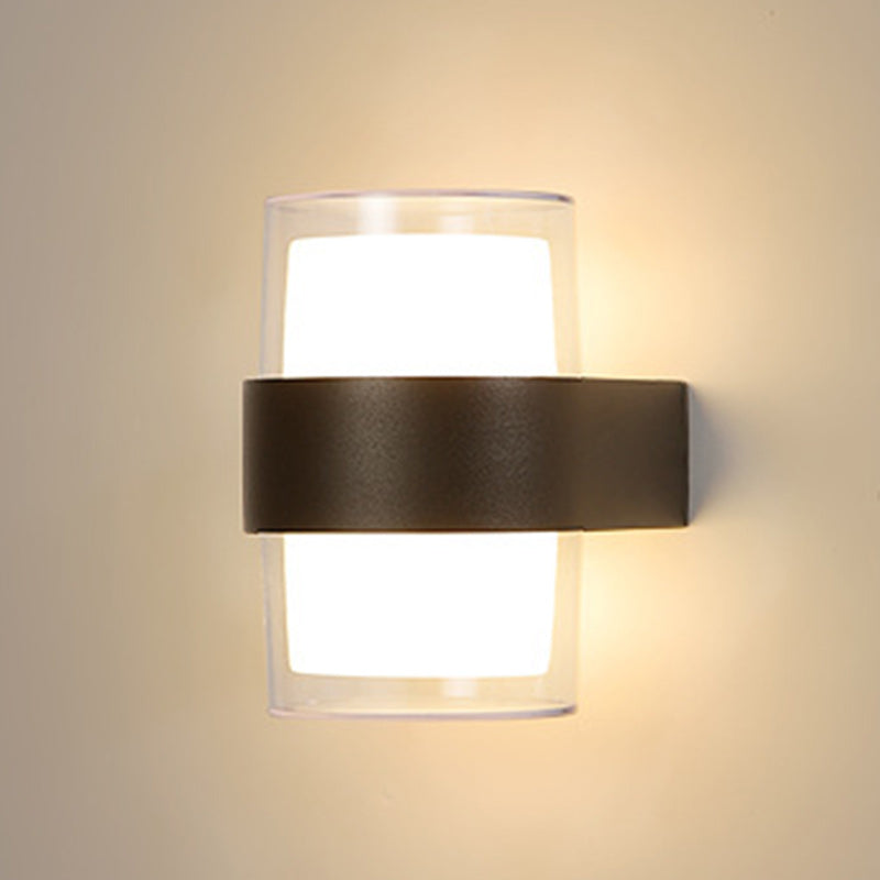 Minimalist Cylinder Aluminum Acrylic LED Wall Sconce Lamp