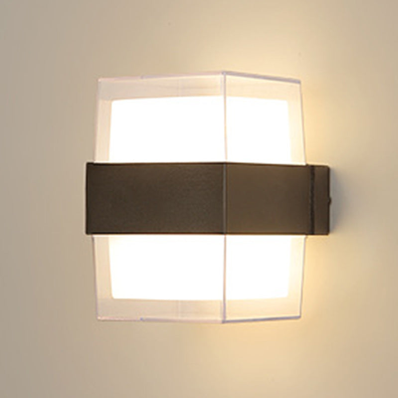 Minimalist Cylinder Aluminum Acrylic LED Wall Sconce Lamp