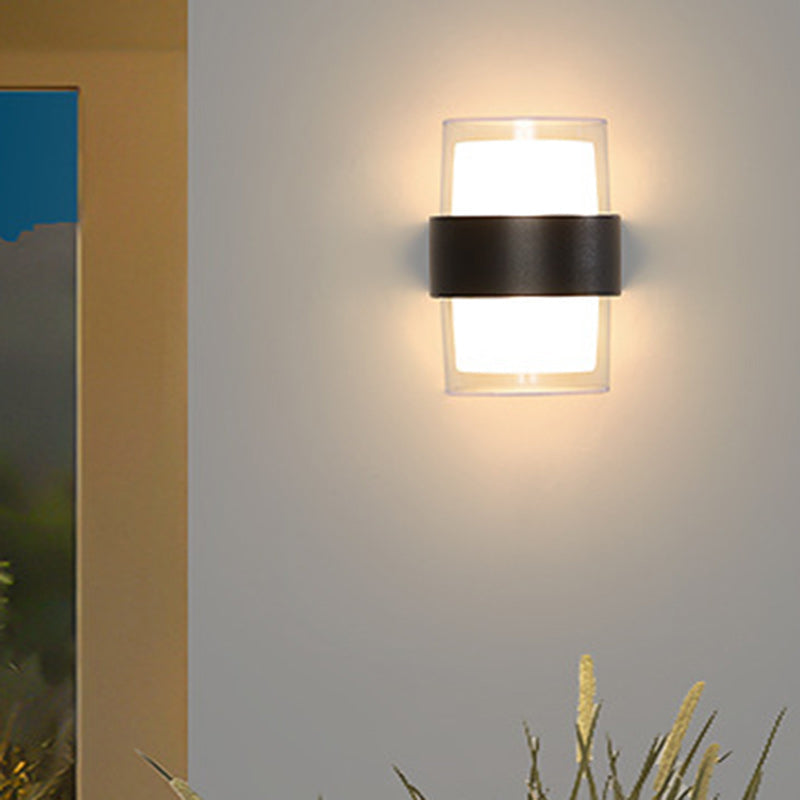 Minimalist Cylinder Aluminum Acrylic LED Wall Sconce Lamp