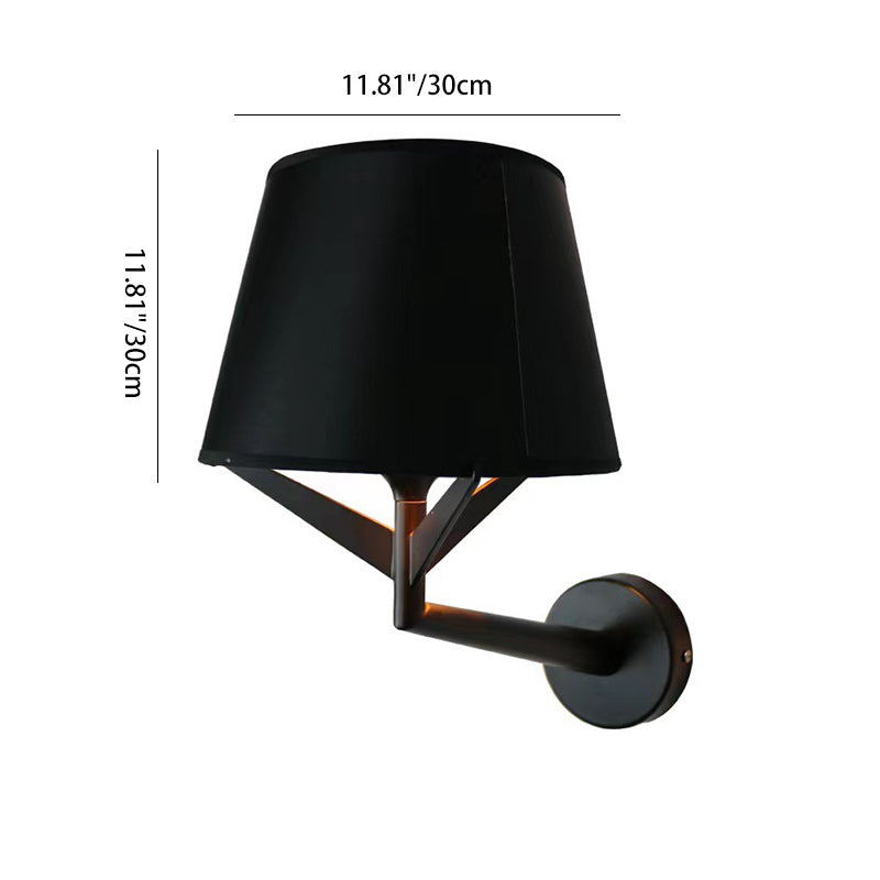 Modern Minimalist Drum Iron Fabric 1-Light Wall Sconce Lamp