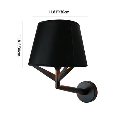 Modern Minimalist Drum Iron Fabric 1-Light Wall Sconce Lamp