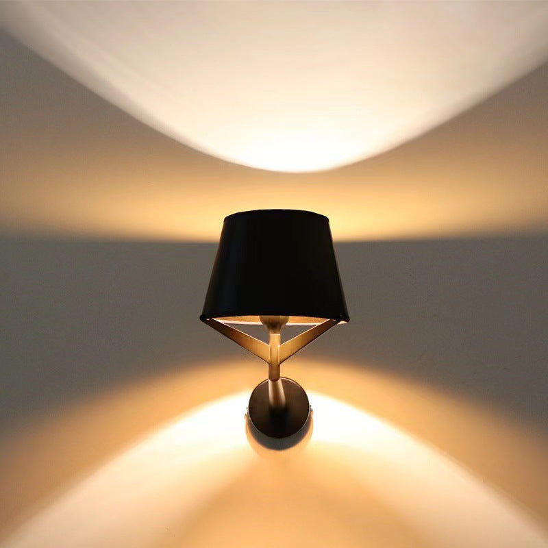 Modern Minimalist Drum Iron Fabric 1-Light Wall Sconce Lamp