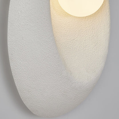 Japanese Oval Plastic Glass 1-Light Wall Sconce Lamp