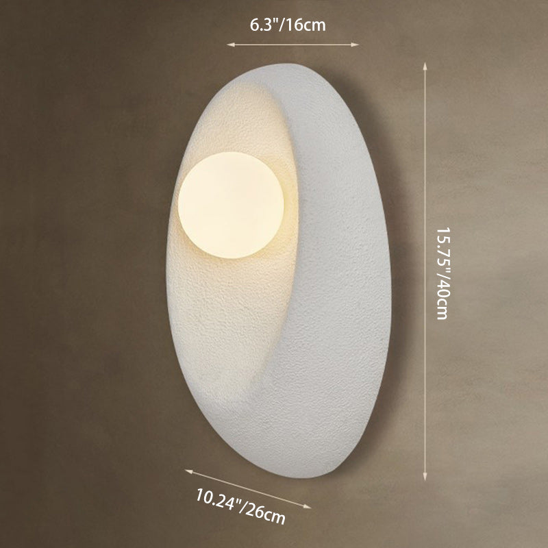 Japanese Oval Plastic Glass 1-Light Wall Sconce Lamp