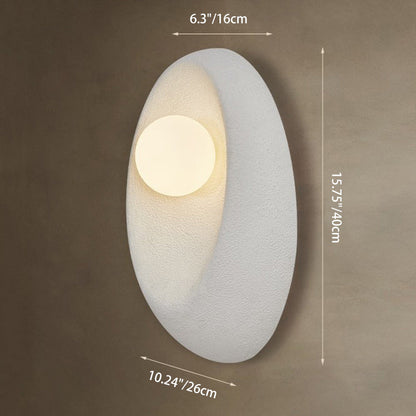 Japanese Oval Plastic Glass 1-Light Wall Sconce Lamp