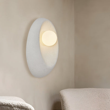 Japanese Oval Plastic Glass 1-Light Wall Sconce Lamp