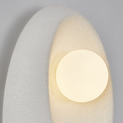 Japanese Oval Plastic Glass 1-Light Wall Sconce Lamp