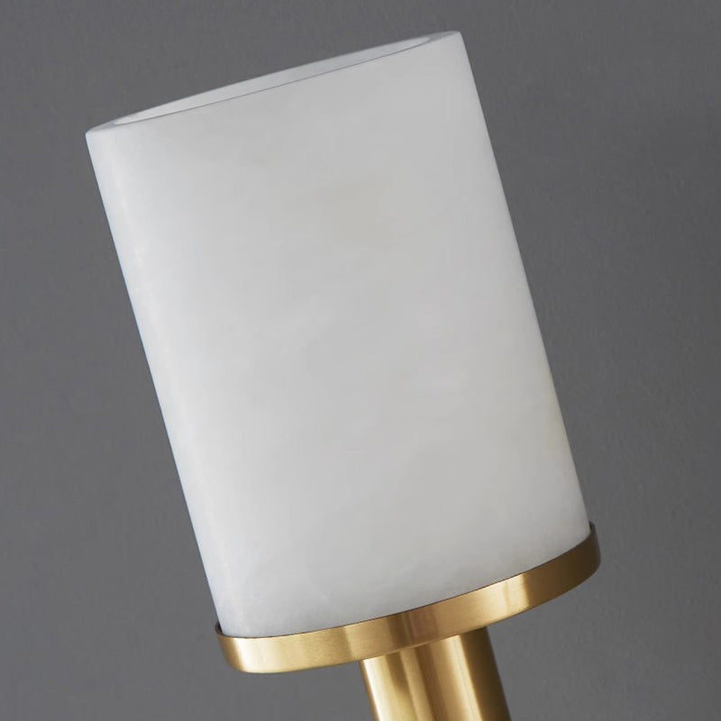 Luxury Column Copper Stone 1-Light Wall Sconce Lamp