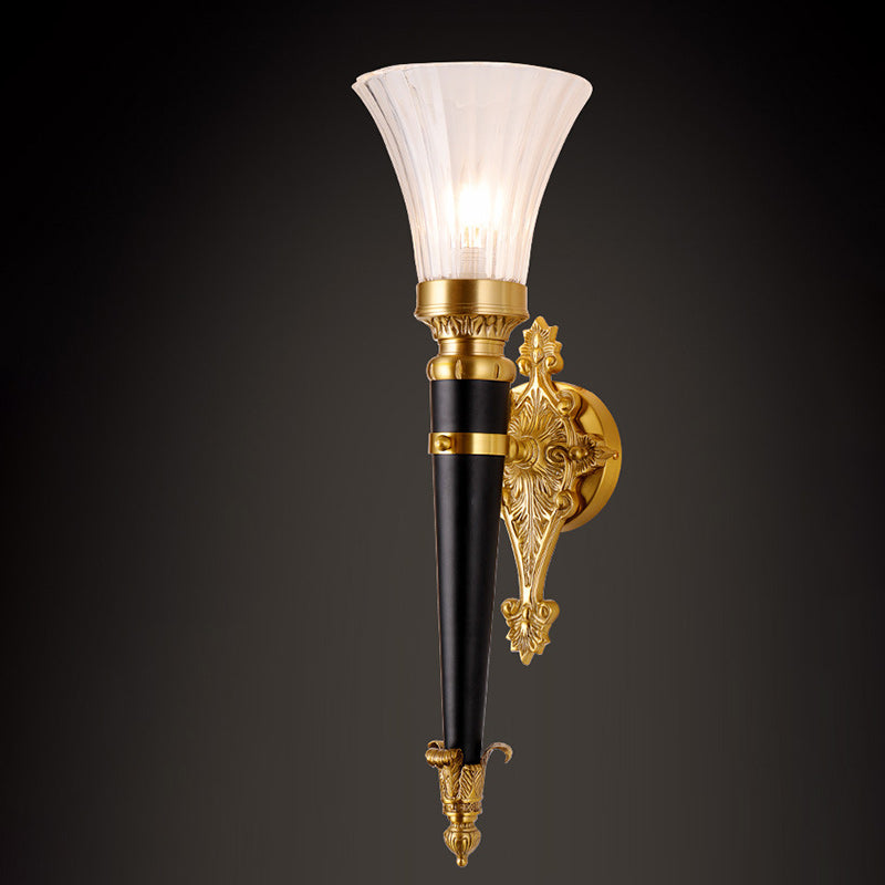 Luxury Column Copper Crystal 1-Light Wall Sconce Lamp