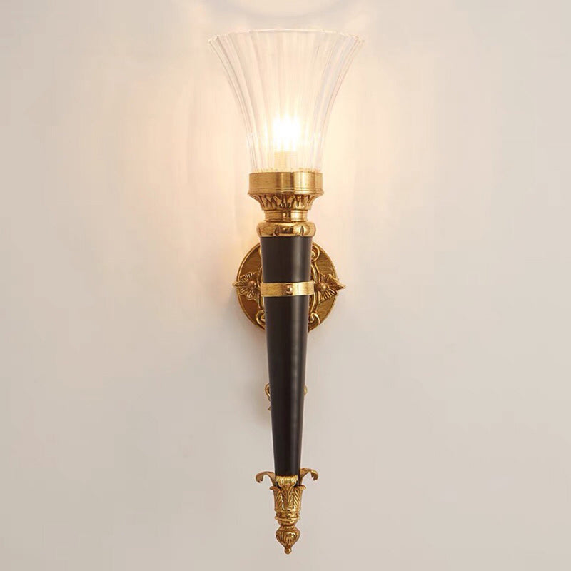 Luxury Column Copper Crystal 1-Light Wall Sconce Lamp