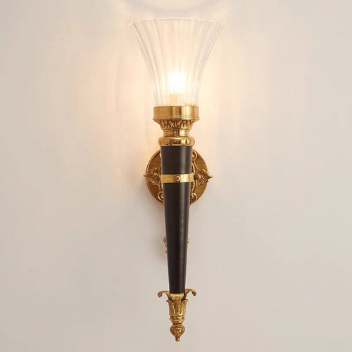 Luxury Column Copper Crystal 1-Light Wall Sconce Lamp
