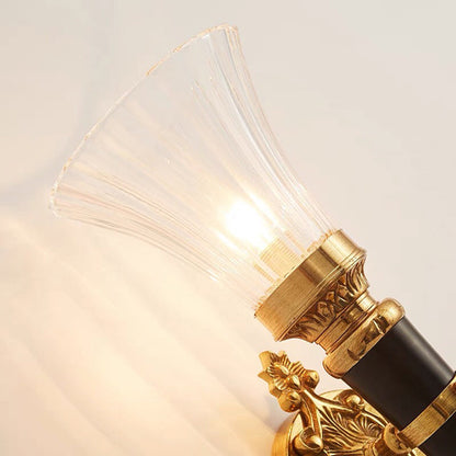 Luxury Column Copper Crystal 1-Light Wall Sconce Lamp