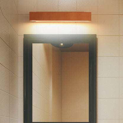 Minimalist Rectangular Wood Plastic LED Wall Sconce Lamp