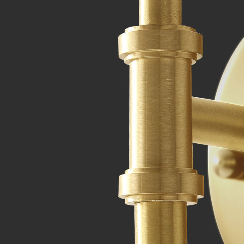 Luxury Drum Copper Fabric 1/2-Light Wall Sconce Lamp