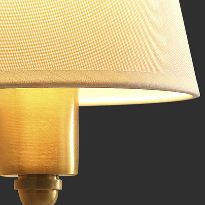 Luxury Drum Copper Fabric 1/2-Light Wall Sconce Lamp