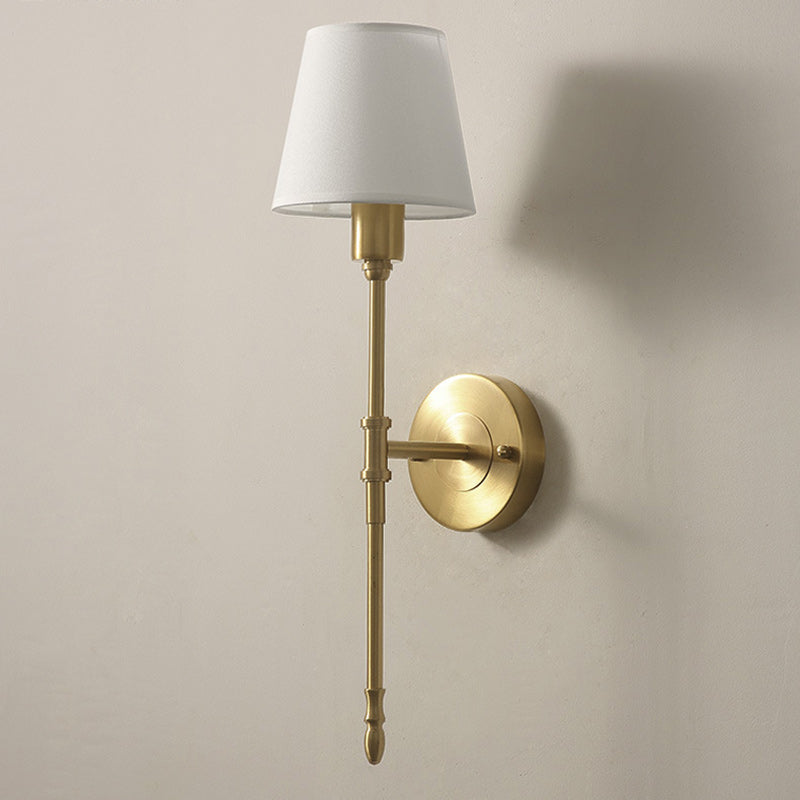 Luxury Drum Copper Fabric 1/2-Light Wall Sconce Lamp