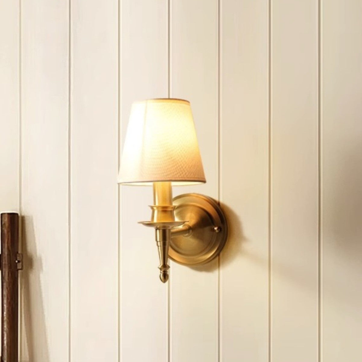 Traditional Drum Copper Fabric 1/2-Light Wall Sconce Lamp