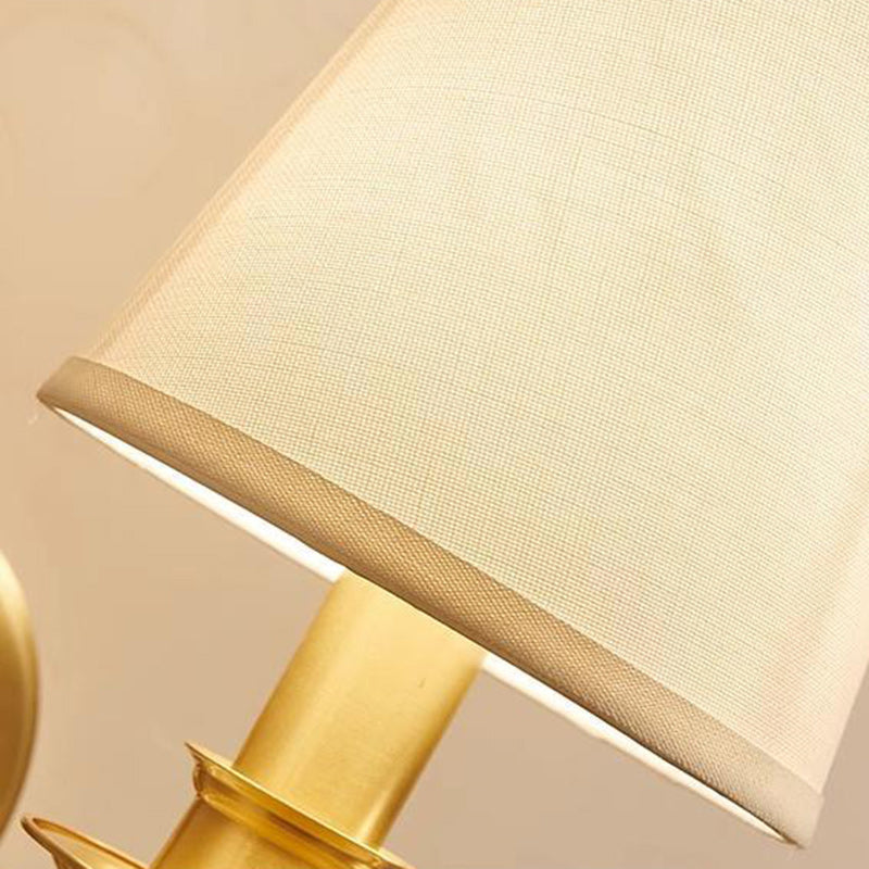 Traditional Drum Copper Fabric 1/2-Light Wall Sconce Lamp