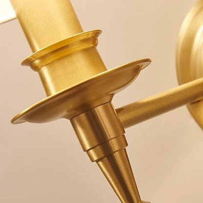 Traditional Drum Copper Fabric 1/2-Light Wall Sconce Lamp