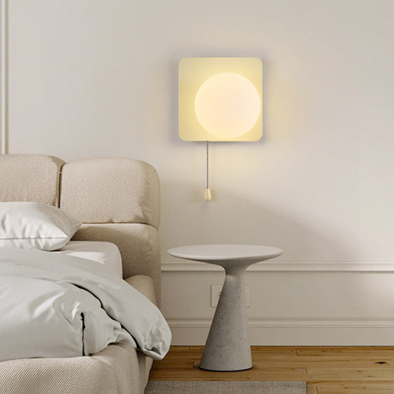 Scandinavian Globe Iron Glass 1-Light Wall Sconce Lamp