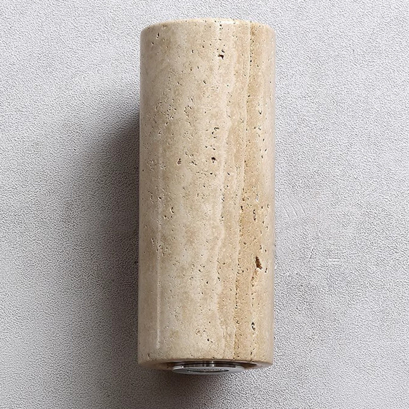 Japanese Column Wood Stone 1-Light Wall Sconce Lamp