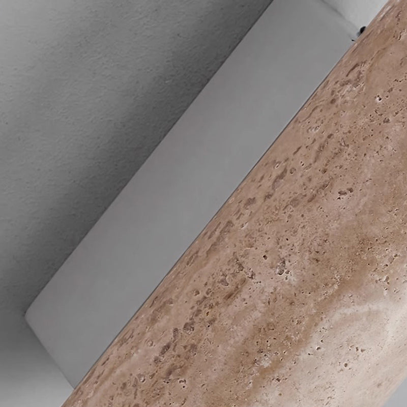 Japanese Column Wood Stone 1-Light Wall Sconce Lamp