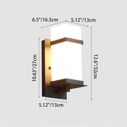 Minimalist Rectangular Iron Glass 1-Light Wall Sconce Lamp