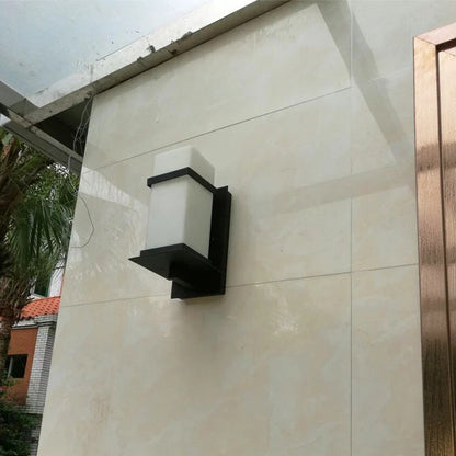 Minimalist Rectangular Iron Glass 1-Light Wall Sconce Lamp