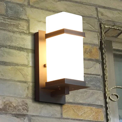 Minimalist Rectangular Iron Glass 1-Light Wall Sconce Lamp