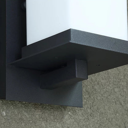 Minimalist Rectangular Iron Glass 1-Light Wall Sconce Lamp