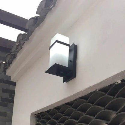 Minimalist Rectangular Iron Glass 1-Light Wall Sconce Lamp