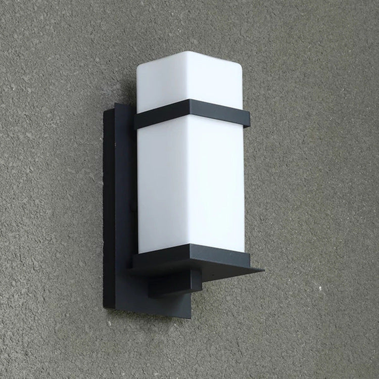Minimalist Rectangular Iron Glass 1-Light Wall Sconce Lamp
