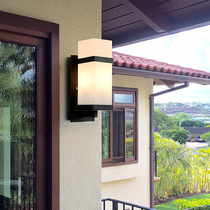 Minimalist Rectangular Iron Glass 1-Light Wall Sconce Lamp