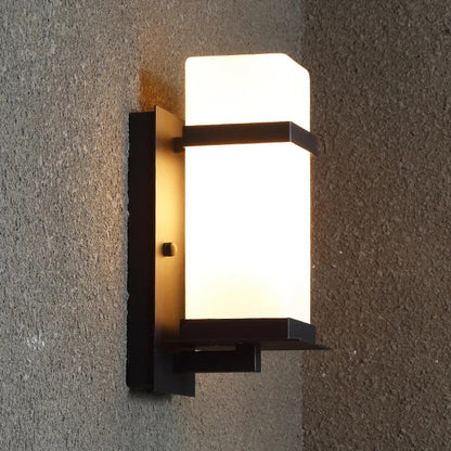 Minimalist Rectangular Iron Glass 1-Light Wall Sconce Lamp