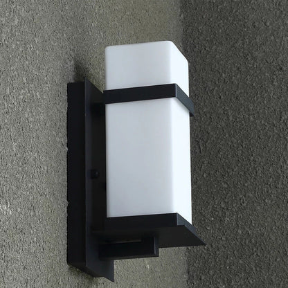 Minimalist Rectangular Iron Glass 1-Light Wall Sconce Lamp