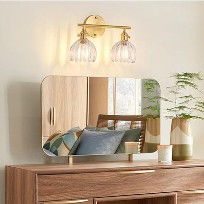 Nordic Oval Copper Glass 2-Light Wall Sconce Lamp