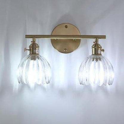 Nordic Oval Copper Glass 2-Light Wall Sconce Lamp