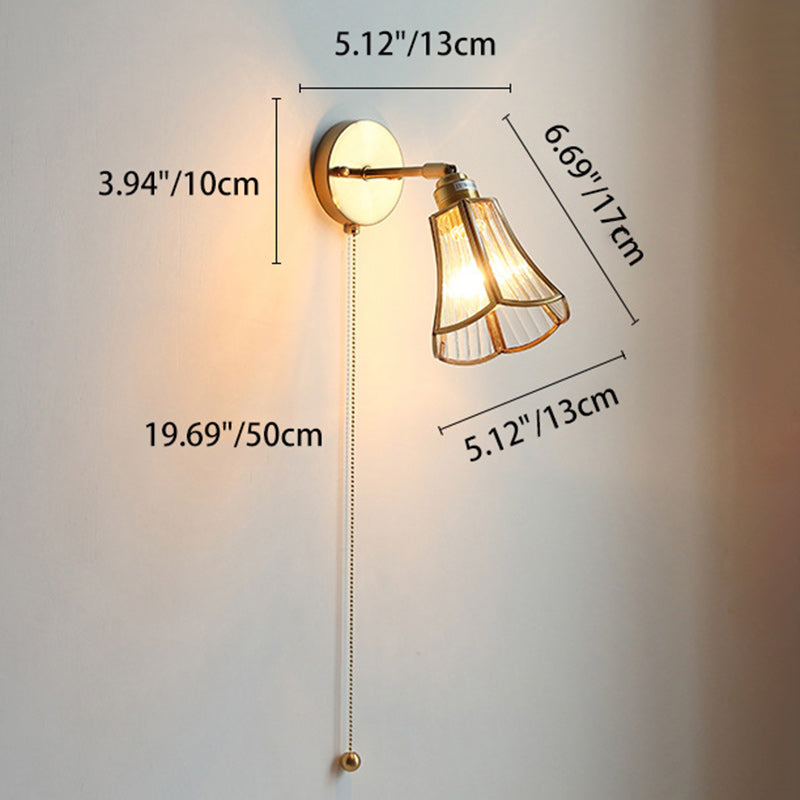 Nordic Hexagonal Copper Glass 1-Light Wall Sconce Lamp