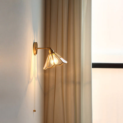 Nordic Hexagonal Copper Glass 1-Light Wall Sconce Lamp