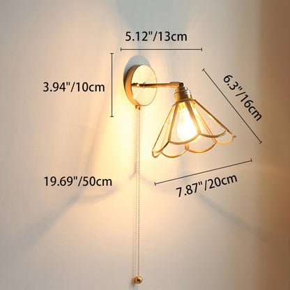 Nordic Hexagonal Copper Glass 1-Light Wall Sconce Lamp