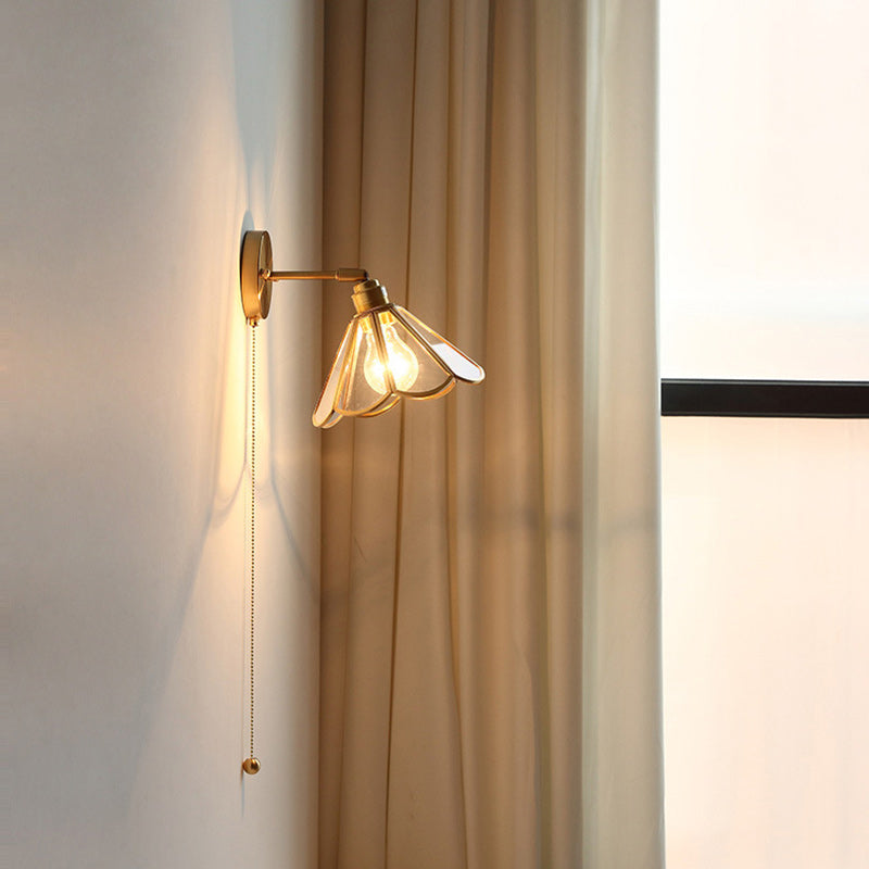 Nordic Hexagonal Copper Glass 1-Light Wall Sconce Lamp