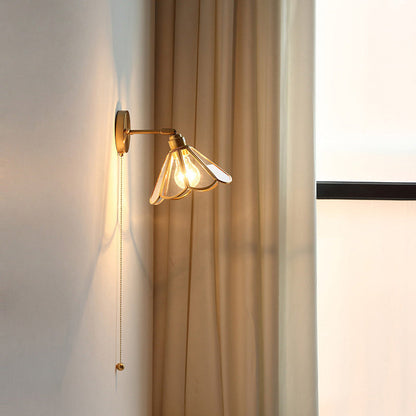 Nordic Hexagonal Copper Glass 1-Light Wall Sconce Lamp